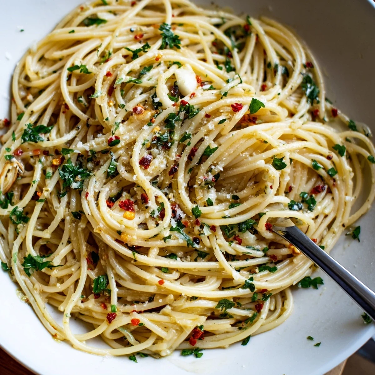 Garlic pasta with Parmesan