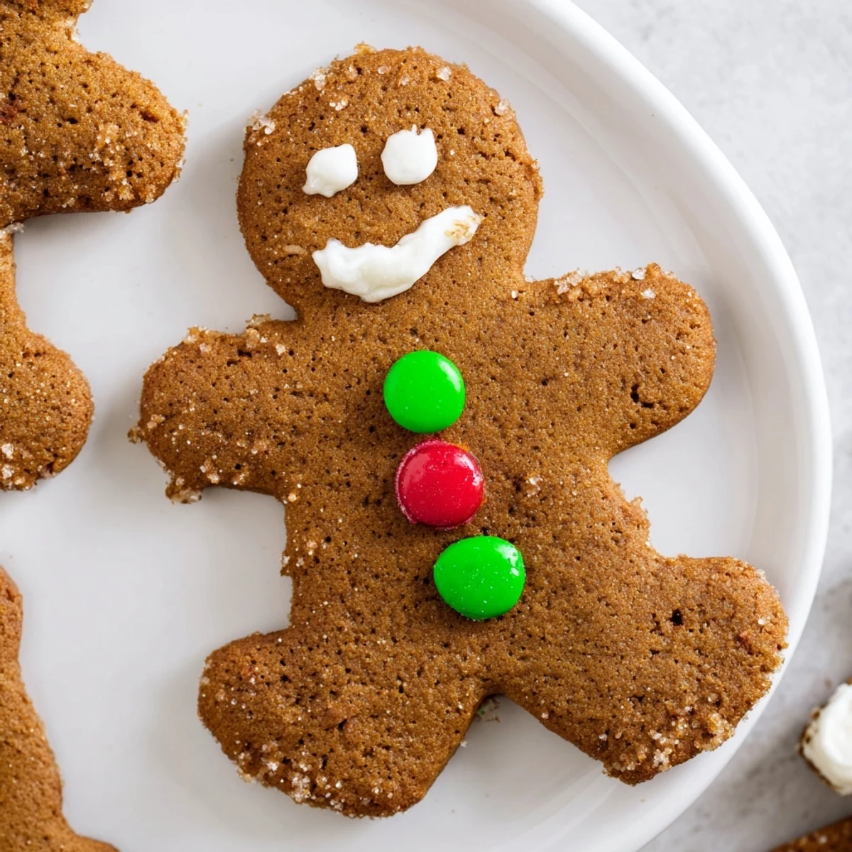 Golden-brown gingerbread men cookies, perfectly spiced and inviting, ready to bring holiday cheer.