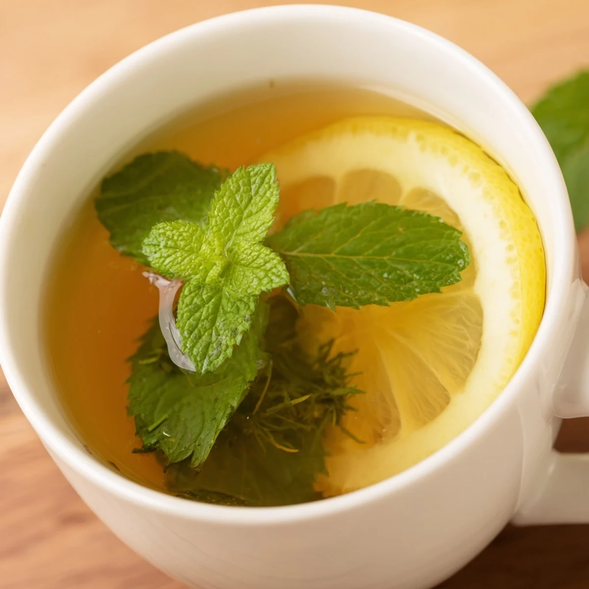 Steaming Peppermint Tea, a refreshing and fragrant herbal beverage, perfect for a cozy afternoon.