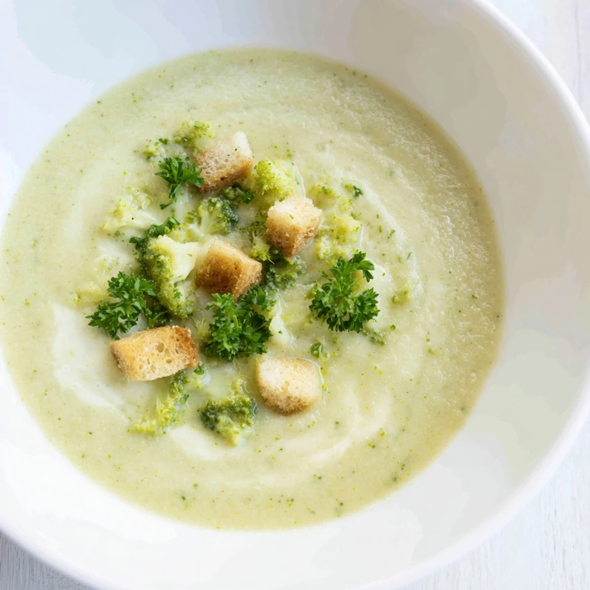Rich, velvety creamy vegetable soup, ready to enjoy with a side of crusty bread for dipping.