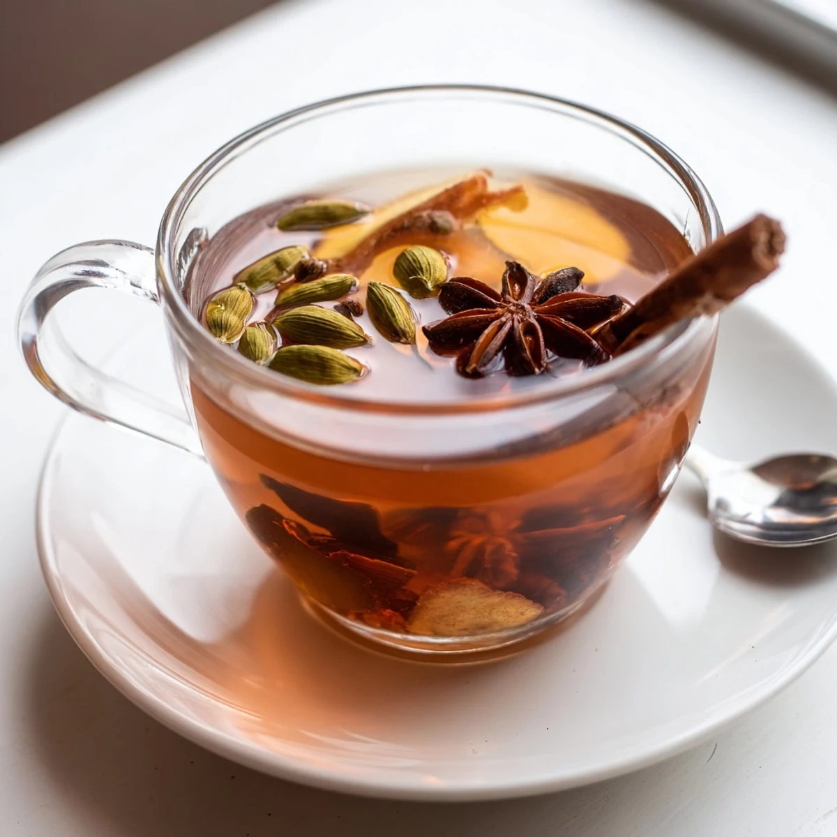 Steaming mugs of spiced tea, a fragrant Indian-inspired beverage perfect for fall evenings.