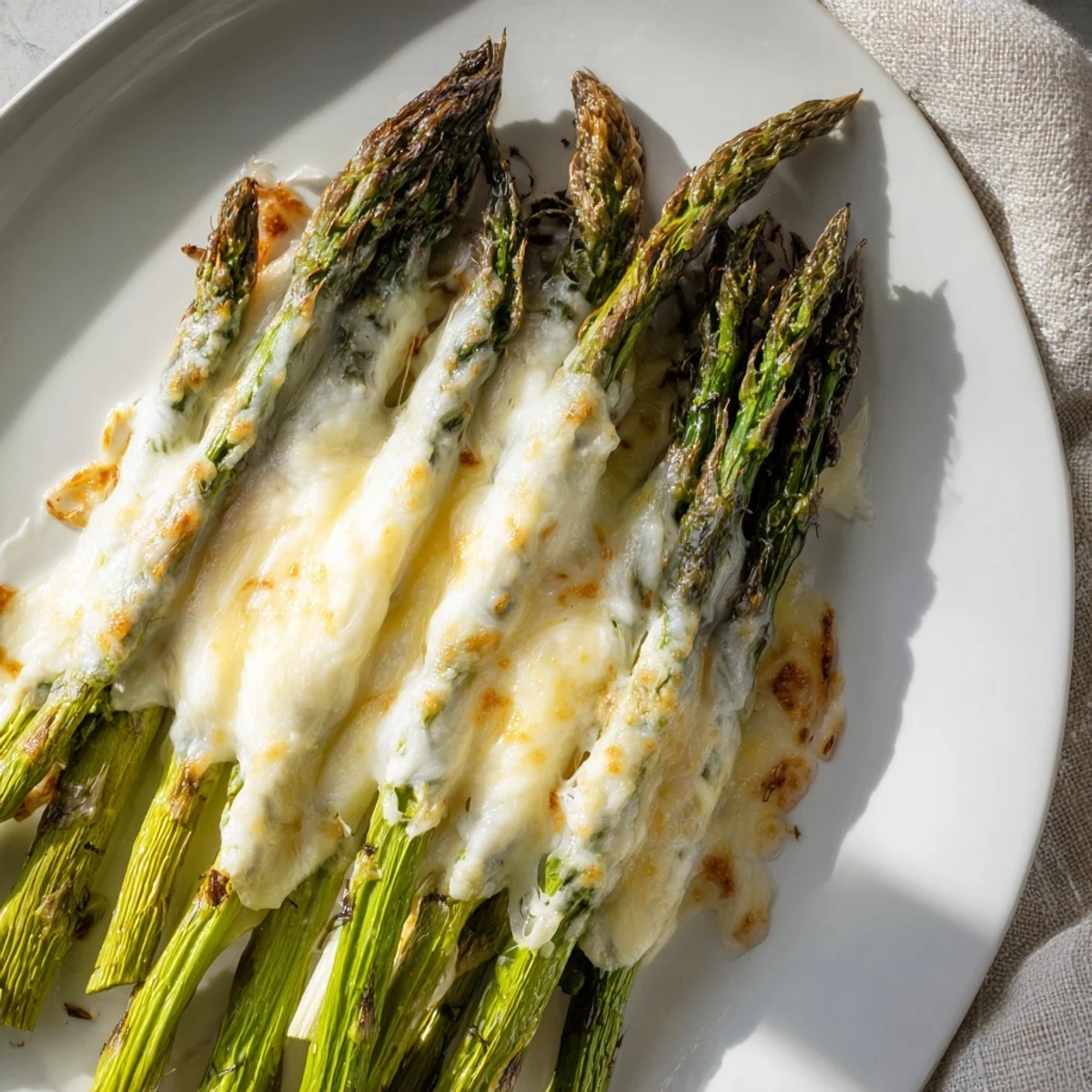Imagine tender, beautifully roasted asparagus, ready to eat, topped with savory Parmesan cheese!