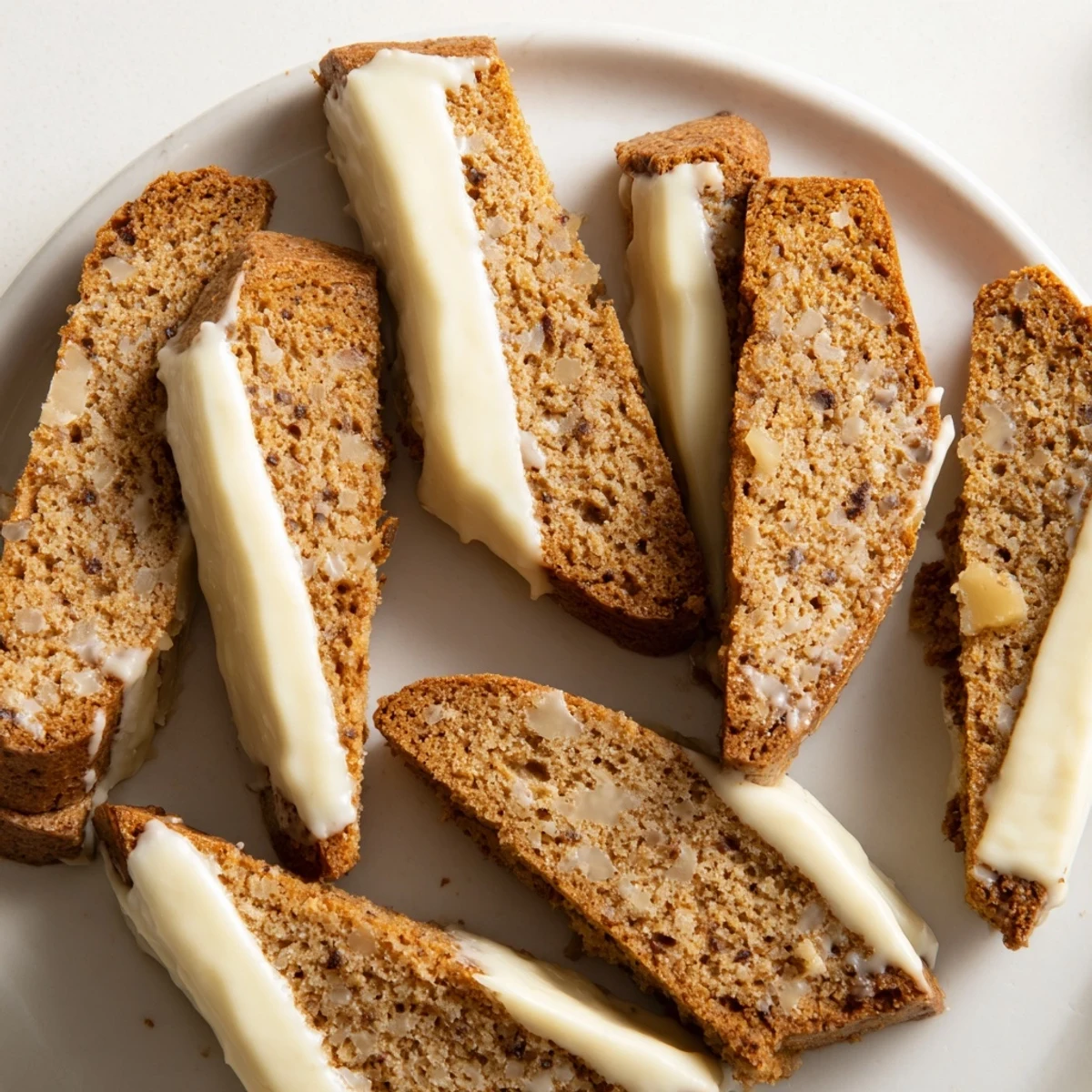 Imagine fragrant, spiced Gingerbread Biscotti, perfect for dunking in coffee, with melted white chocolate.