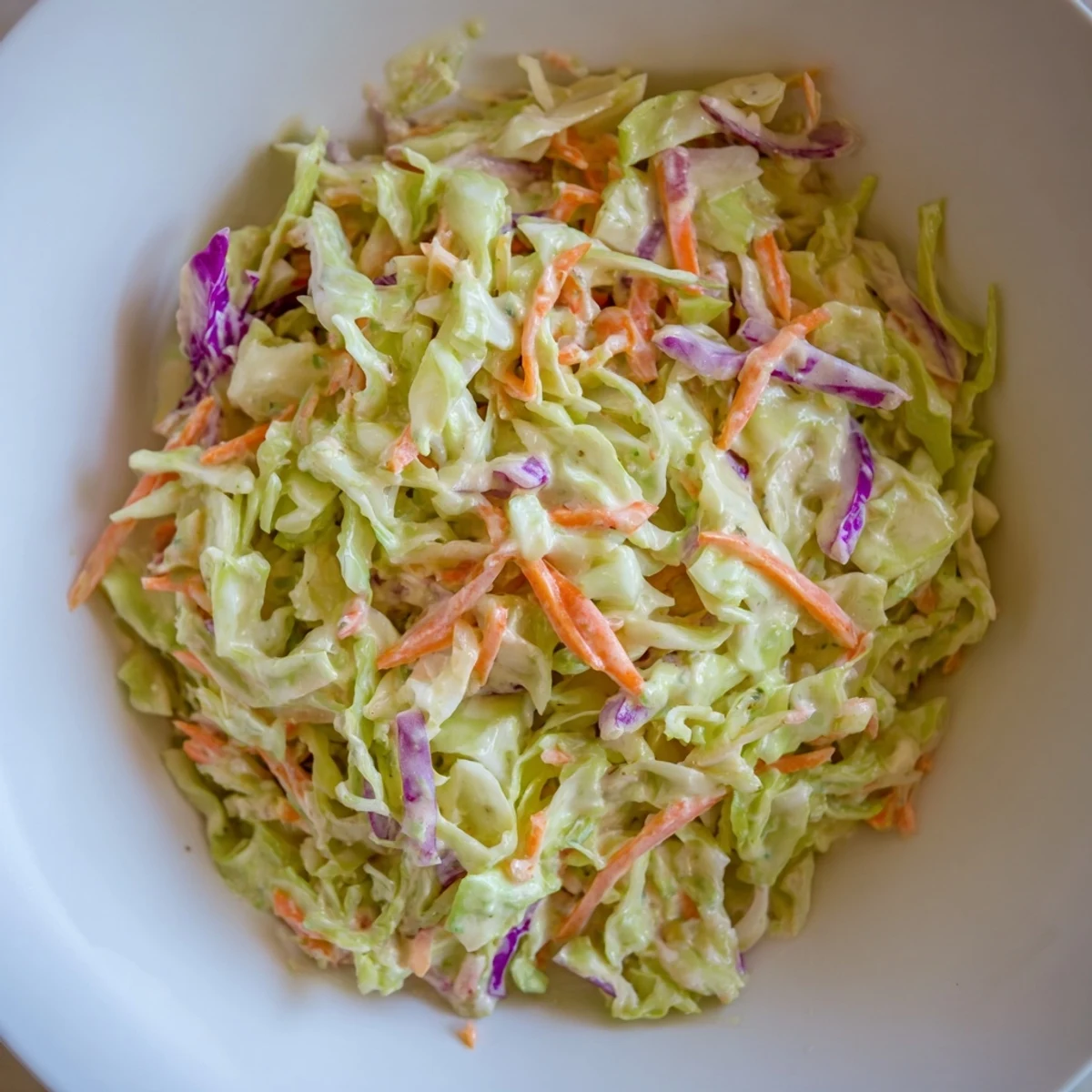 Creamy homemade Coleslaw, a refreshing side dish with crisp cabbage and carrots.