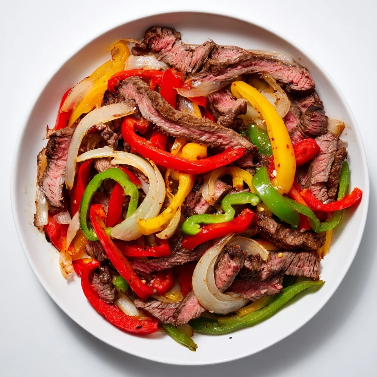 Flavorful Beef Fajitas, a Tex-Mex classic with marinated beef and vibrant bell peppers and onions.