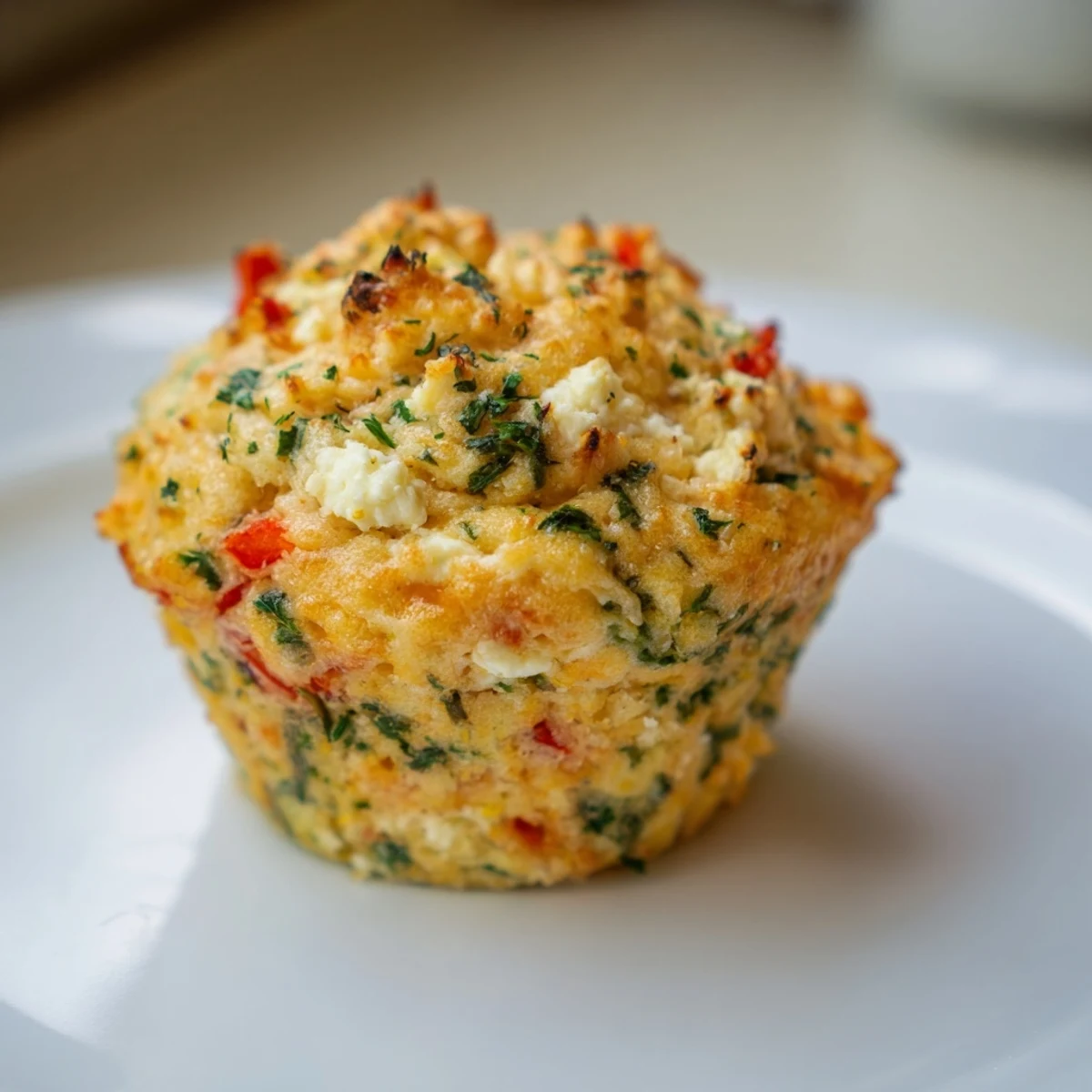 Warm savory muffins with cheese and herbs, a delicious, comforting side dish.