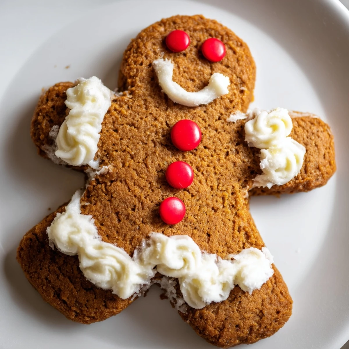 Frosted Gingerbread Men Biscuits with red and green icing stand on a cooling rack next to a glass of milk.