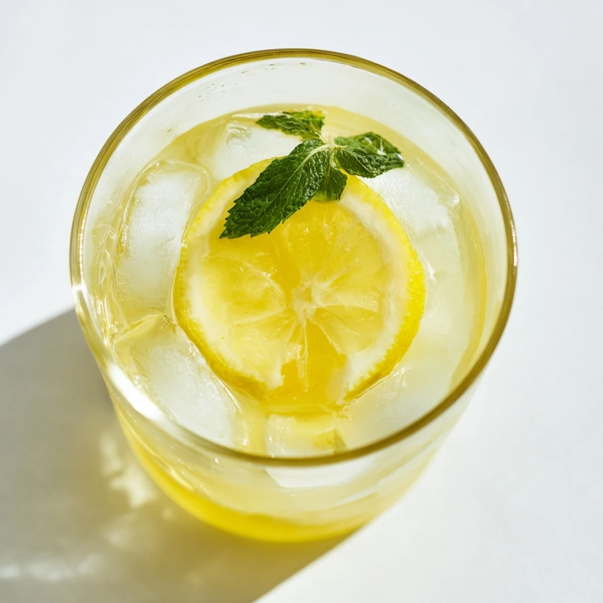 Sunny outdoor table with a pitcher of Homemade Lemonade with Sugar, lemon slices, and glasses poured for a summer gathering.