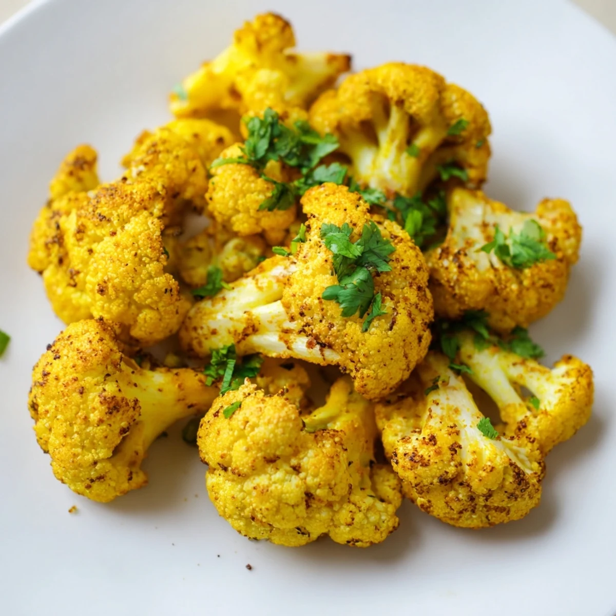 Roasted Cauliflower with Turmeric and Cumin features warm, spiced florets with a squeeze of lemon.