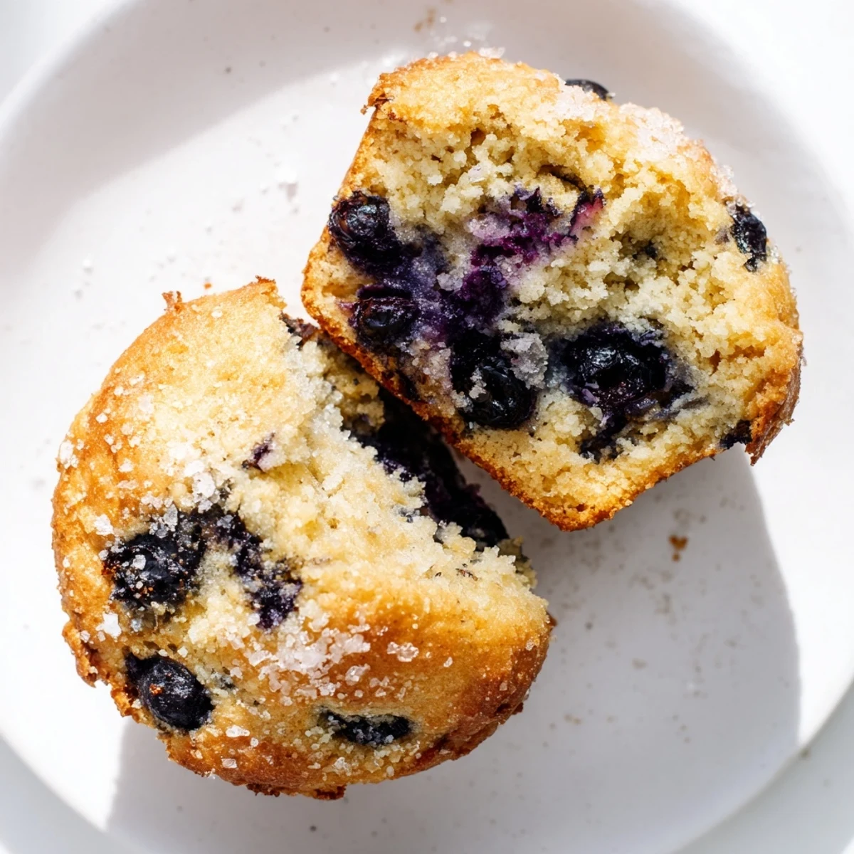 Warm Blueberry Protein Muffins with Greek Yogurt cooling on a wire rack, with a fluffy interior and yogurt glaze drizzled on top.