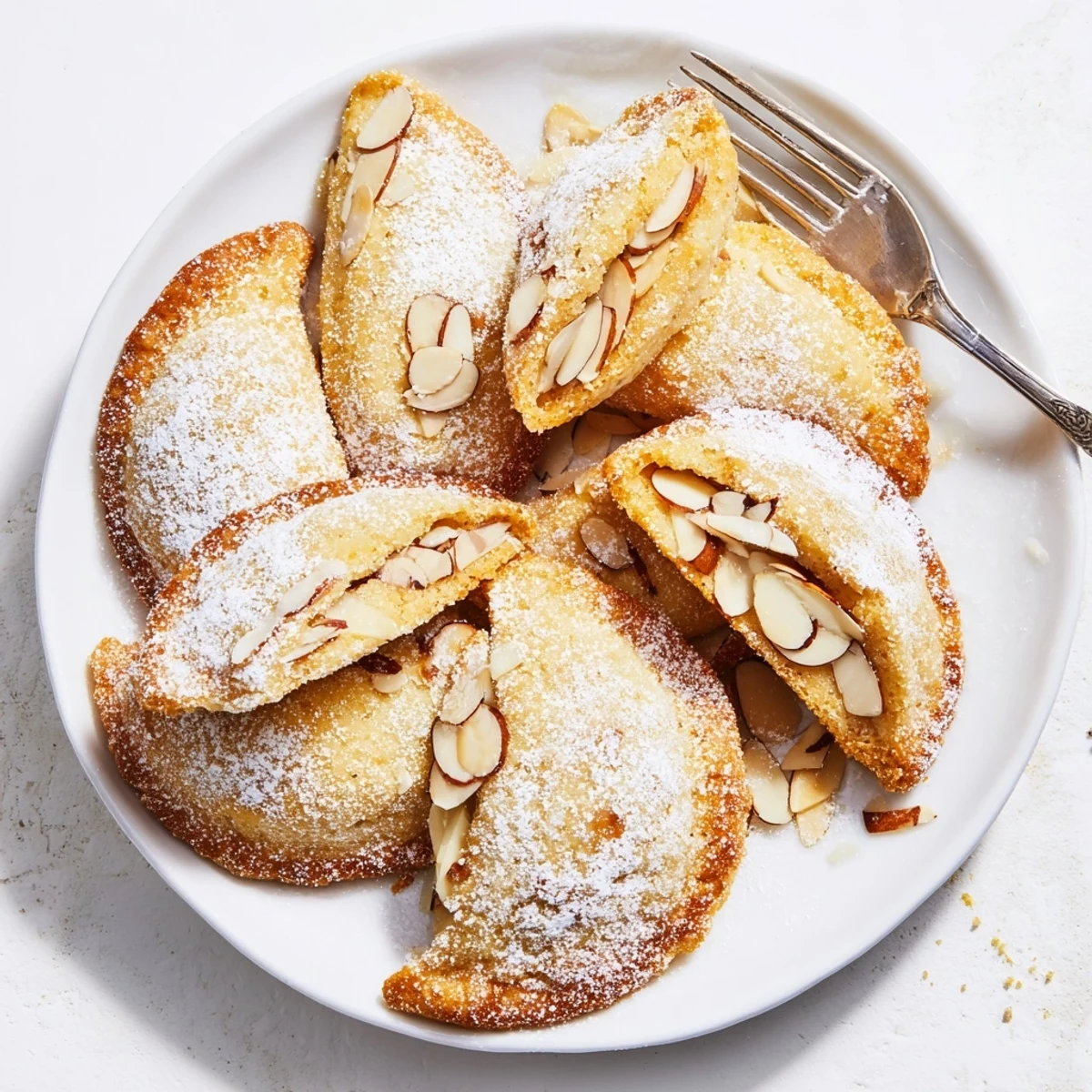 Freshly baked Almond Croissant Cookies with golden edges and a tender almond filling, perfect for a French-inspired dessert.