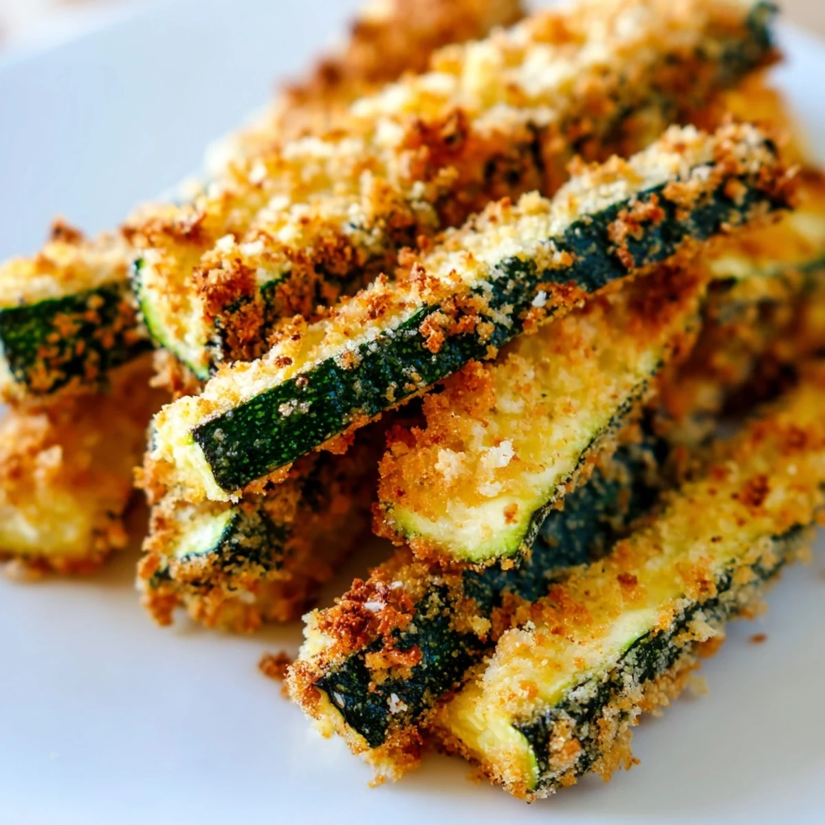 Freshly baked Keto Baked Parmesan Zucchini Fries arranged on a parchment-lined baking sheet, golden and crispy.