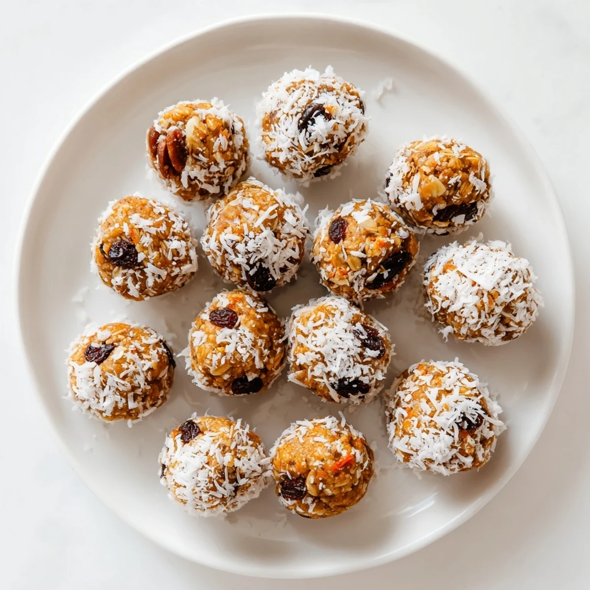 Healthy No Bake Carrot Cake Bites served alongside a warm cup of coffee.