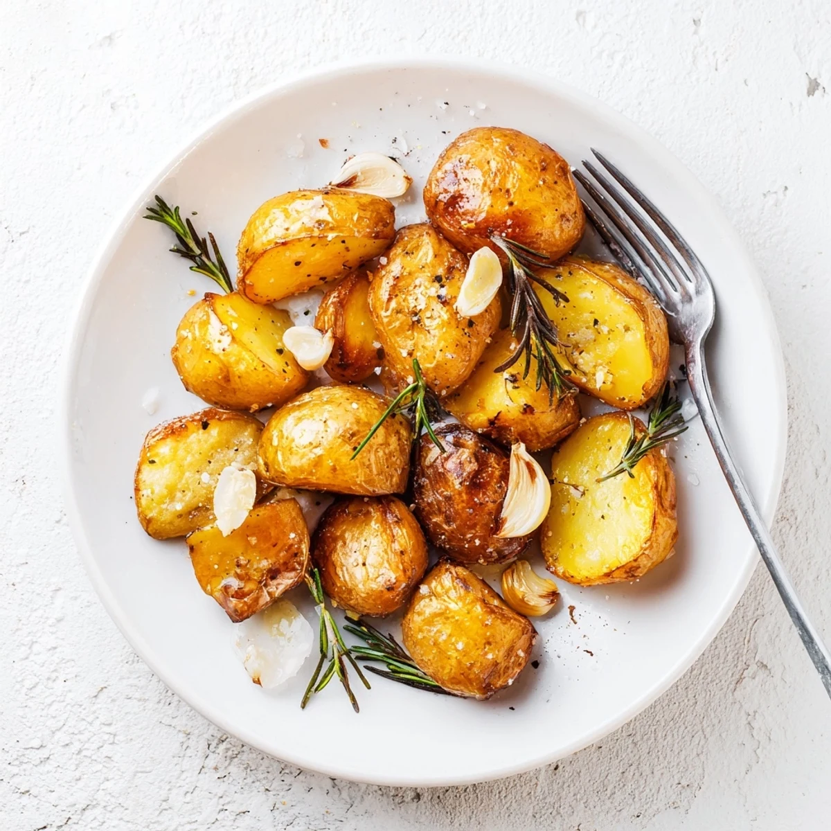 Golden, crunchy roasted potatoes tossed in hot oil, presented in a pan for a British-inspired family meal.