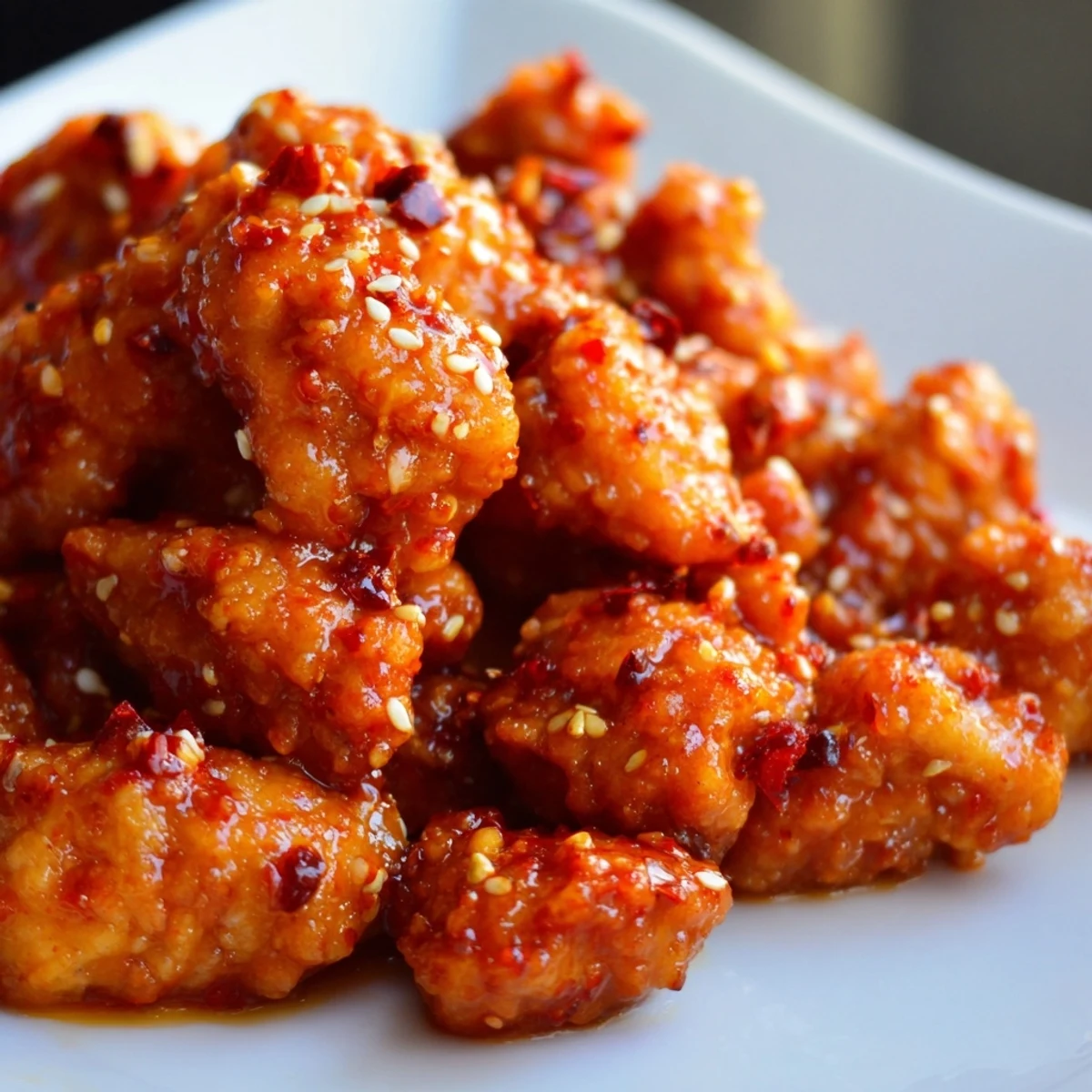 Savory Asian-inspired chicken bowl with shredded carrots cucumber and sesame seed garnish