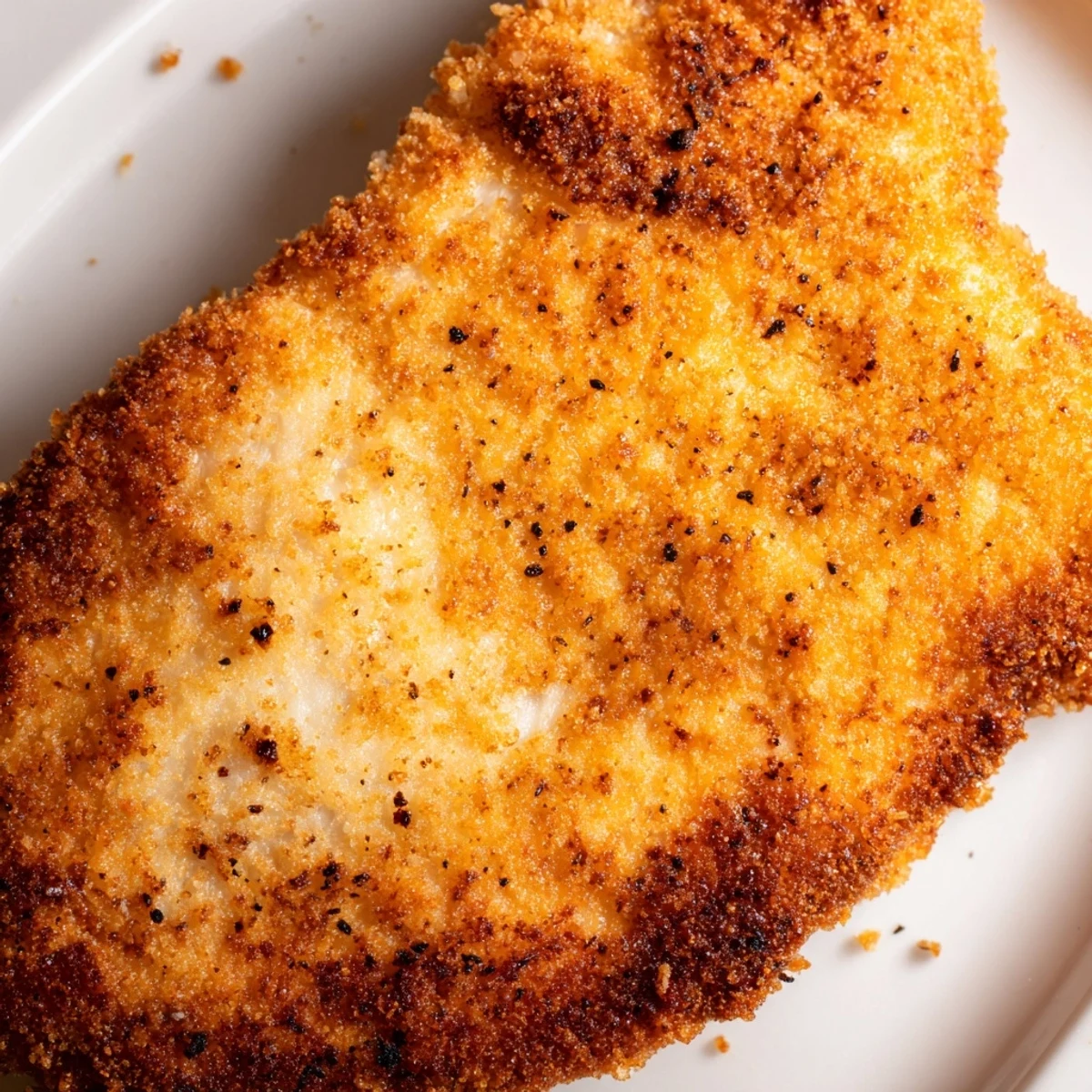 Southern style crispy chicken fried chicken pieces resting on wire rack after frying