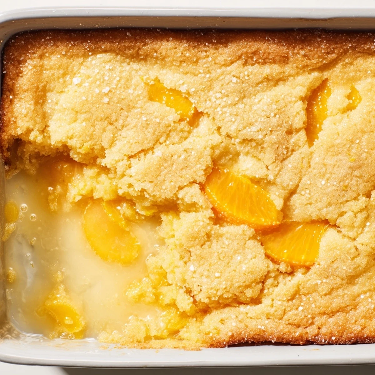 Easy citrus lemon dump cake featuring mandarin oranges and zesty lemon pie filling layers