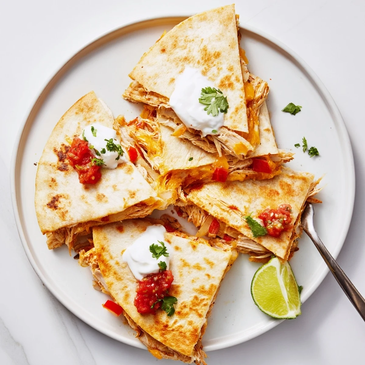 Warm flour tortillas filled with spiced chicken and vegetables ready for weeknight dinner
