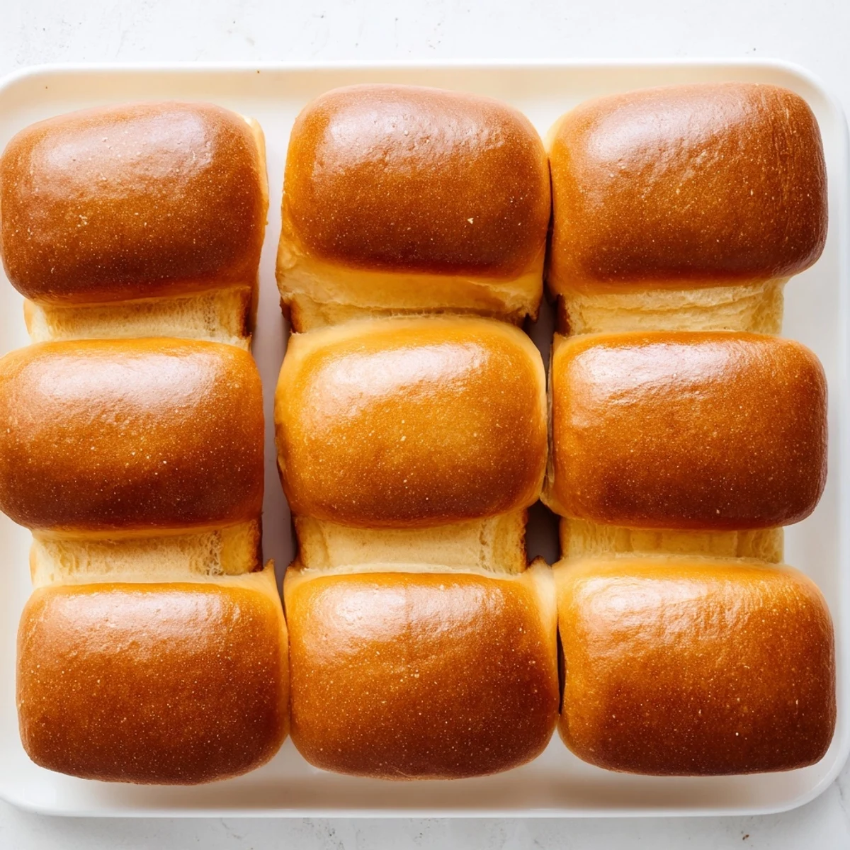 Soft white interior of freshly baked Buttery Bliss Brioche roll torn open showing tender texture