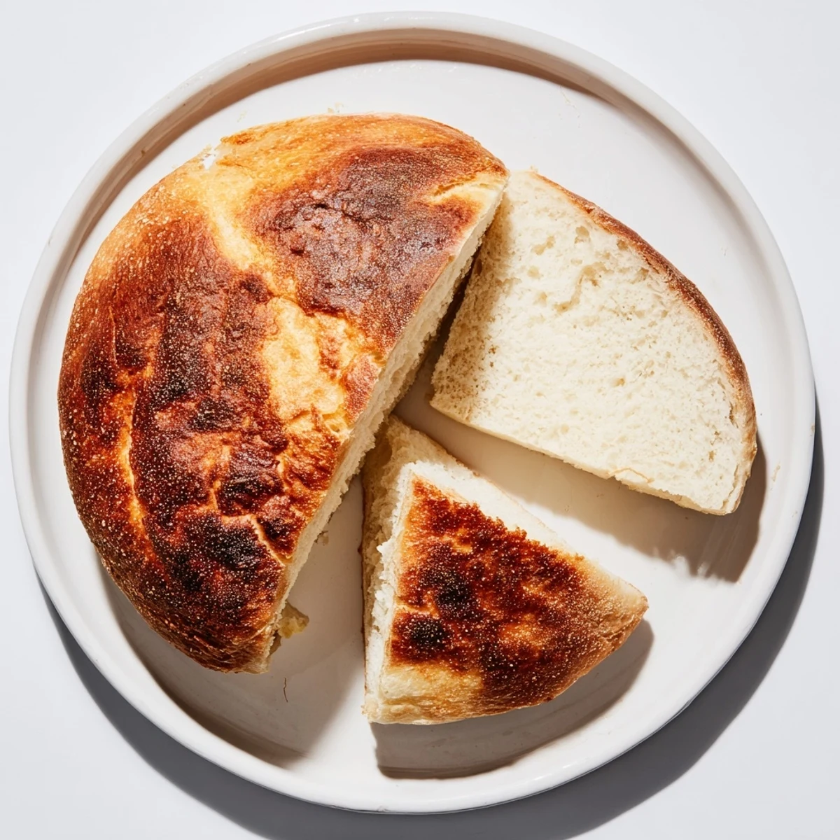 Golden brown stovetop bread with a perfectly crisp crust and soft airy interior