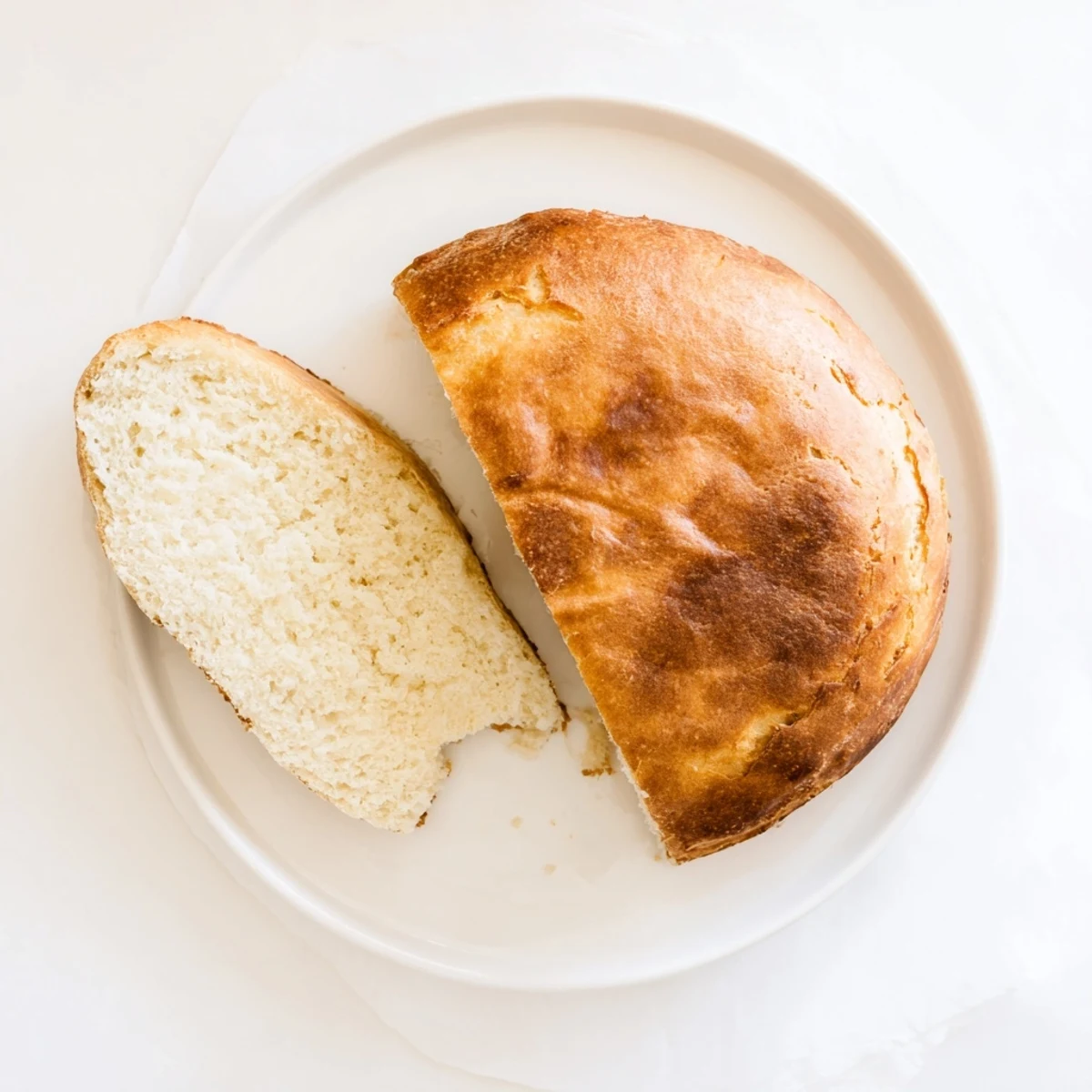 Skillet-cooked bread featuring golden crusty exterior and pillowy soft inside ready for serving