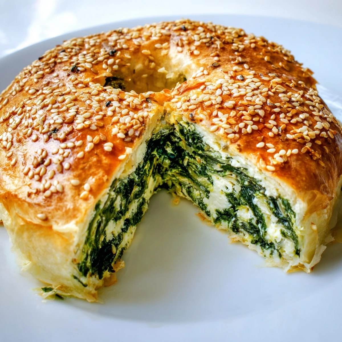 Warm spinach cottage cheese flagels brushed with egg wash and sprinkled with seeds cooling on rack