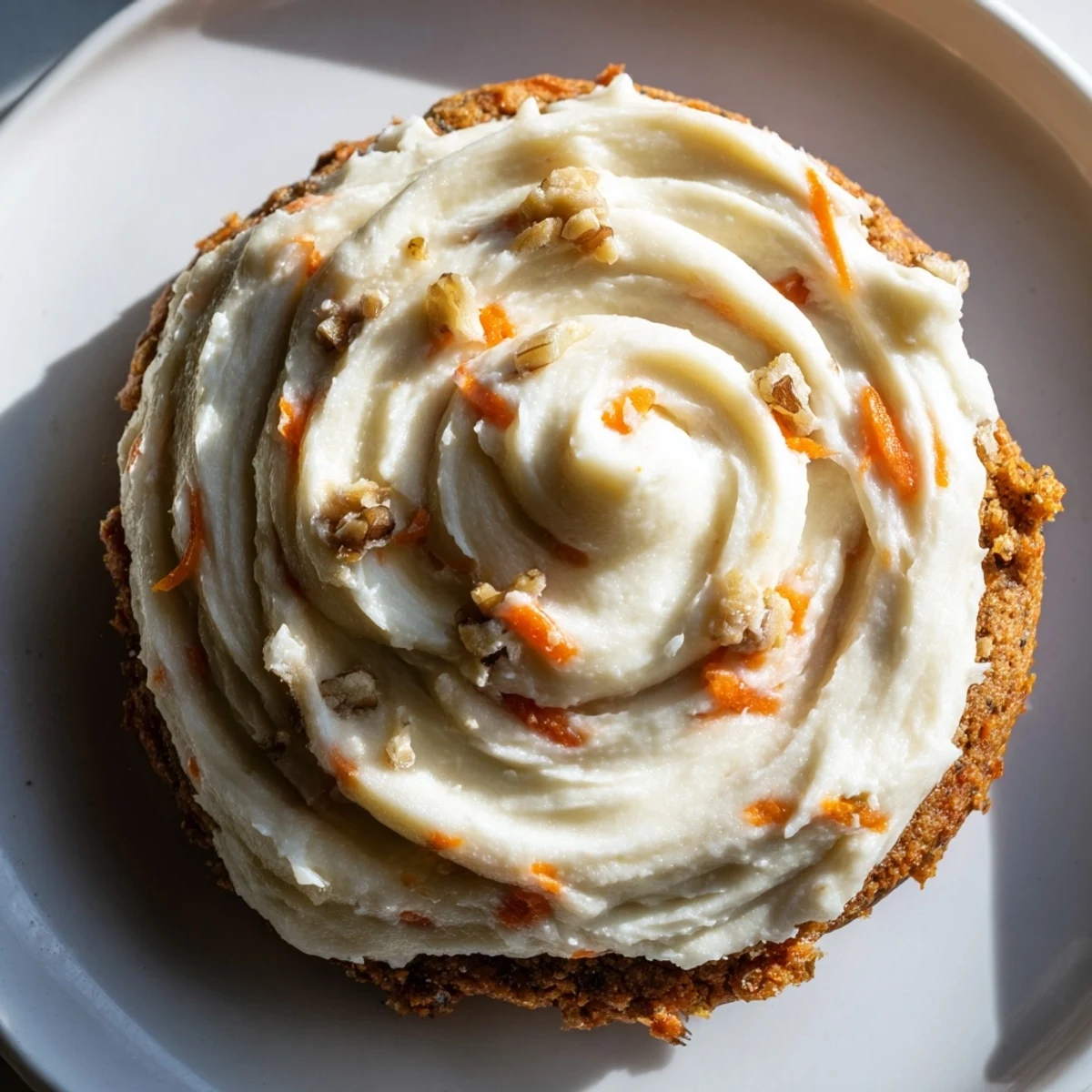 Thick and chewy Crumbl carrot cake cookies with spiced flecks of fresh grated carrots