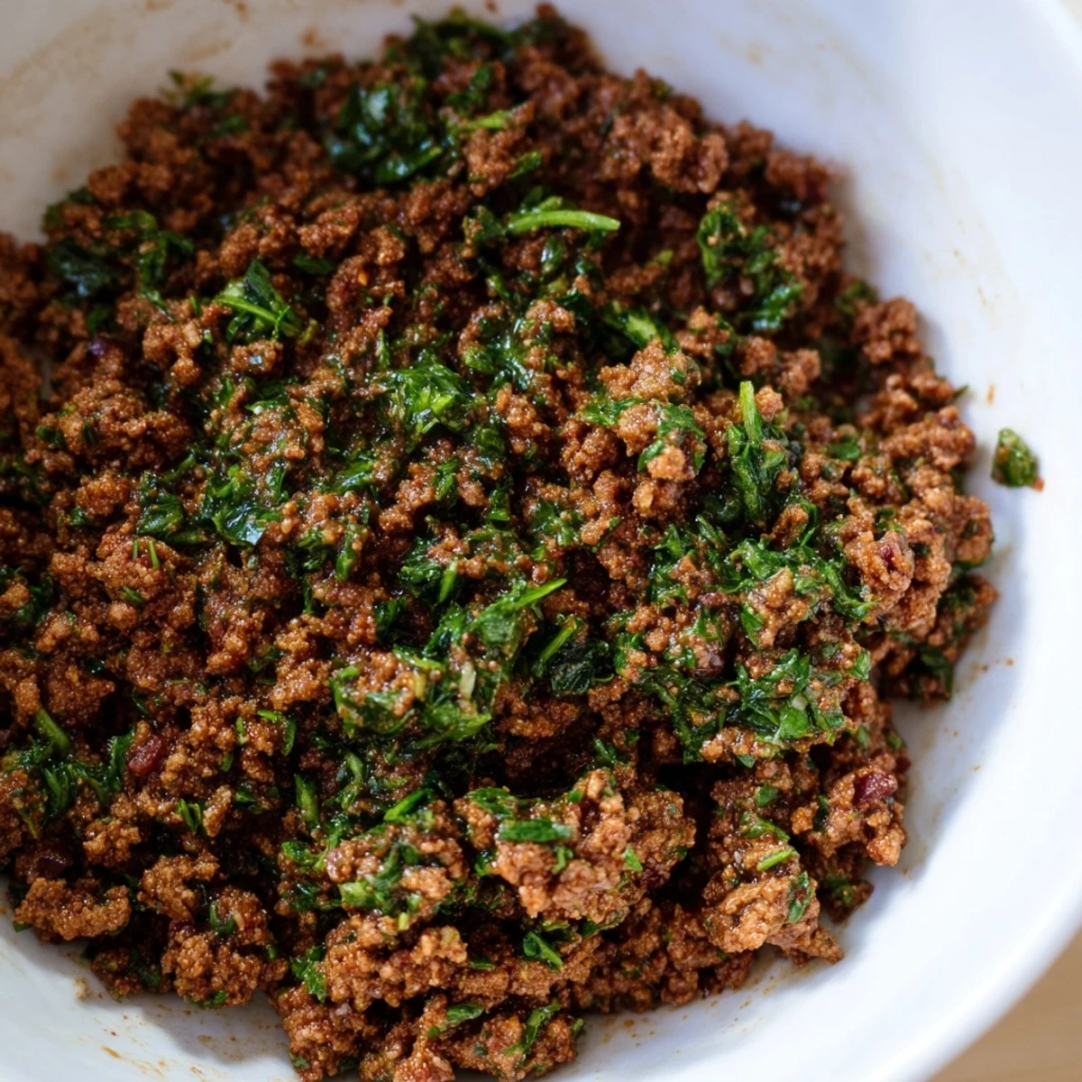 Seasoned chimichurri ground beef bowls topped with creamy avocado slices, crisp cucumber, and juicy cherry tomatoes