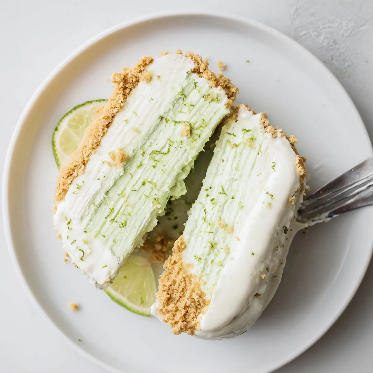 Key Lime Pie Ice Cream Sandwiches with zesty lime filling and crisp graham cookies