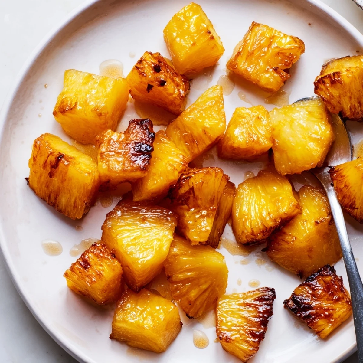 Serve Air Fryer Pineapple Chunks warm over ice cream for tropical contrast