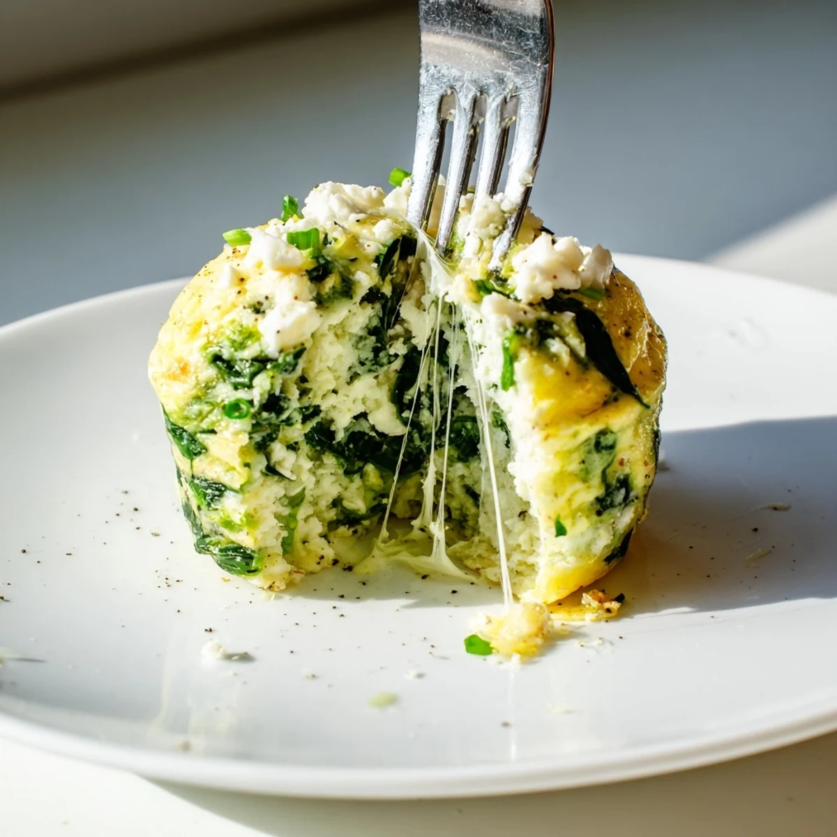 Savory Spinach Feta Egg Bites steaming, golden tops, fluffy, served with salsa.