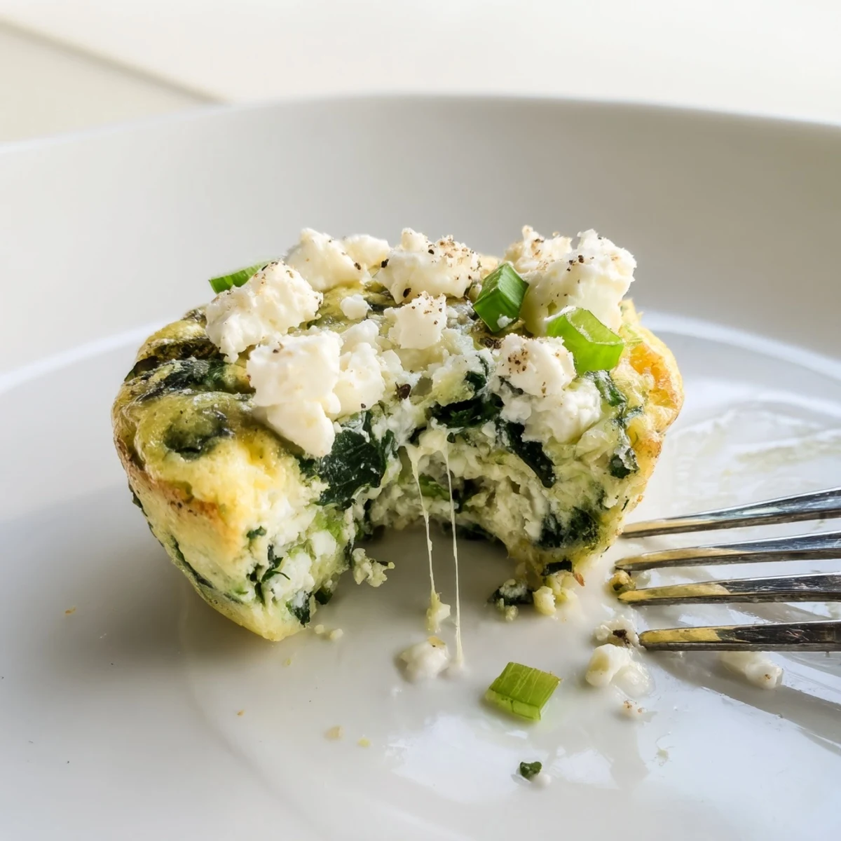 Twelve Savory Spinach Feta Egg Bites cooling in tin, ready for meal prep.
