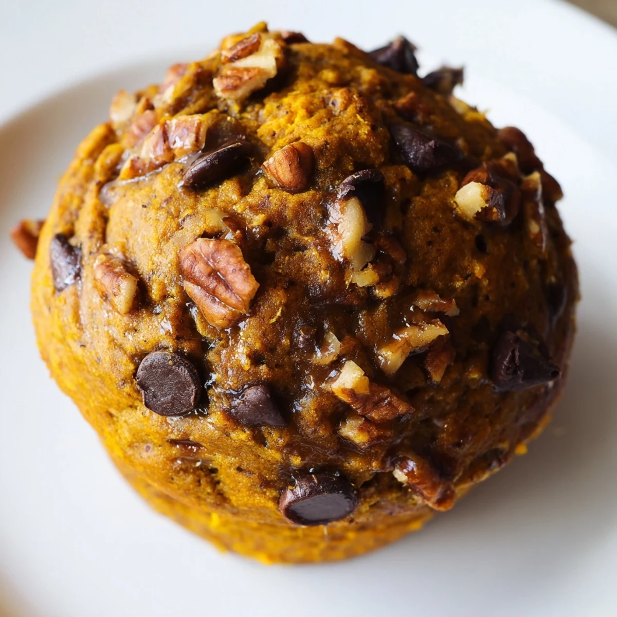 Moist butternut squash banana muffins with domed tops fresh from the oven