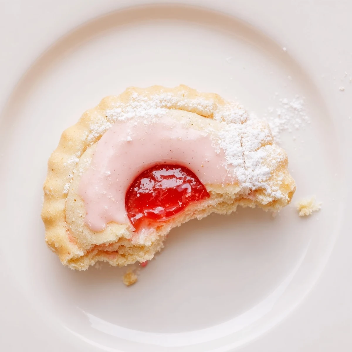 Strawberry Pop Tart Cookies with glossy pink glaze and rainbow sprinkles, close-up